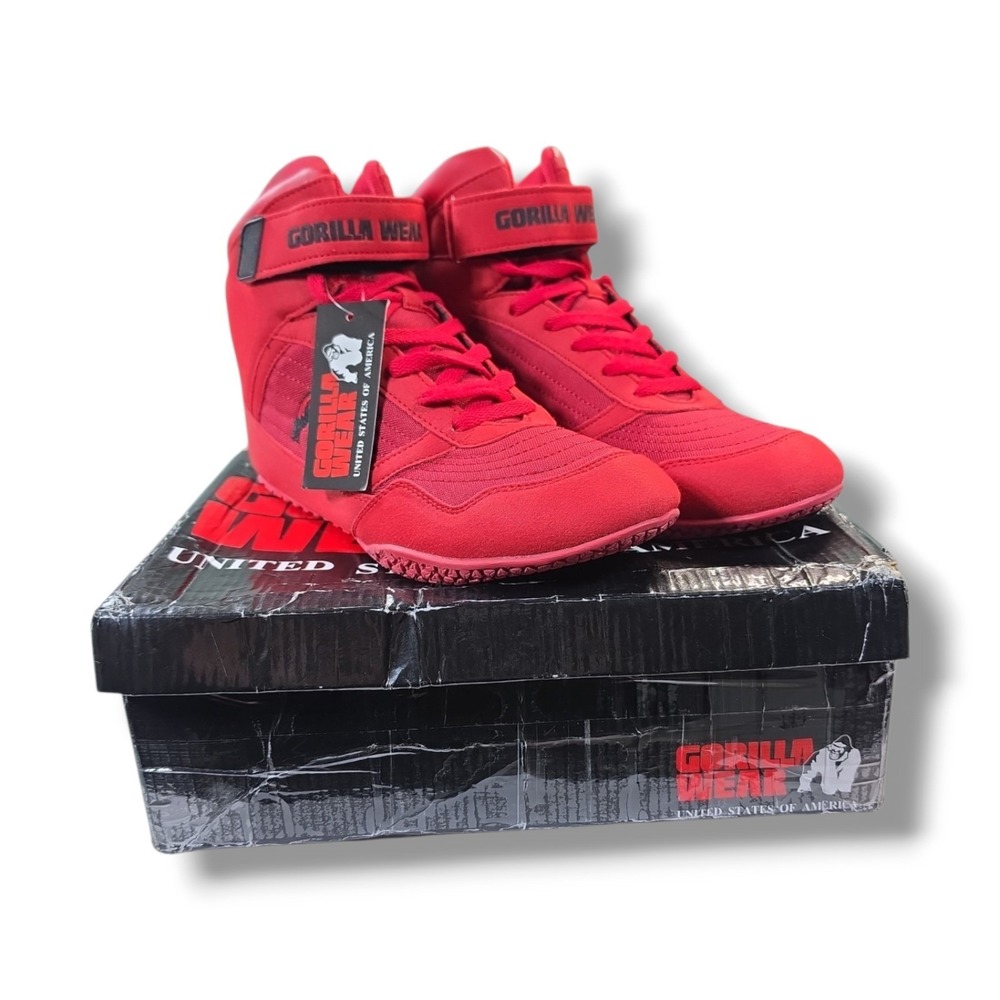 Gorilla Wear High Tops Red & Black Men 9.5 / Women 11